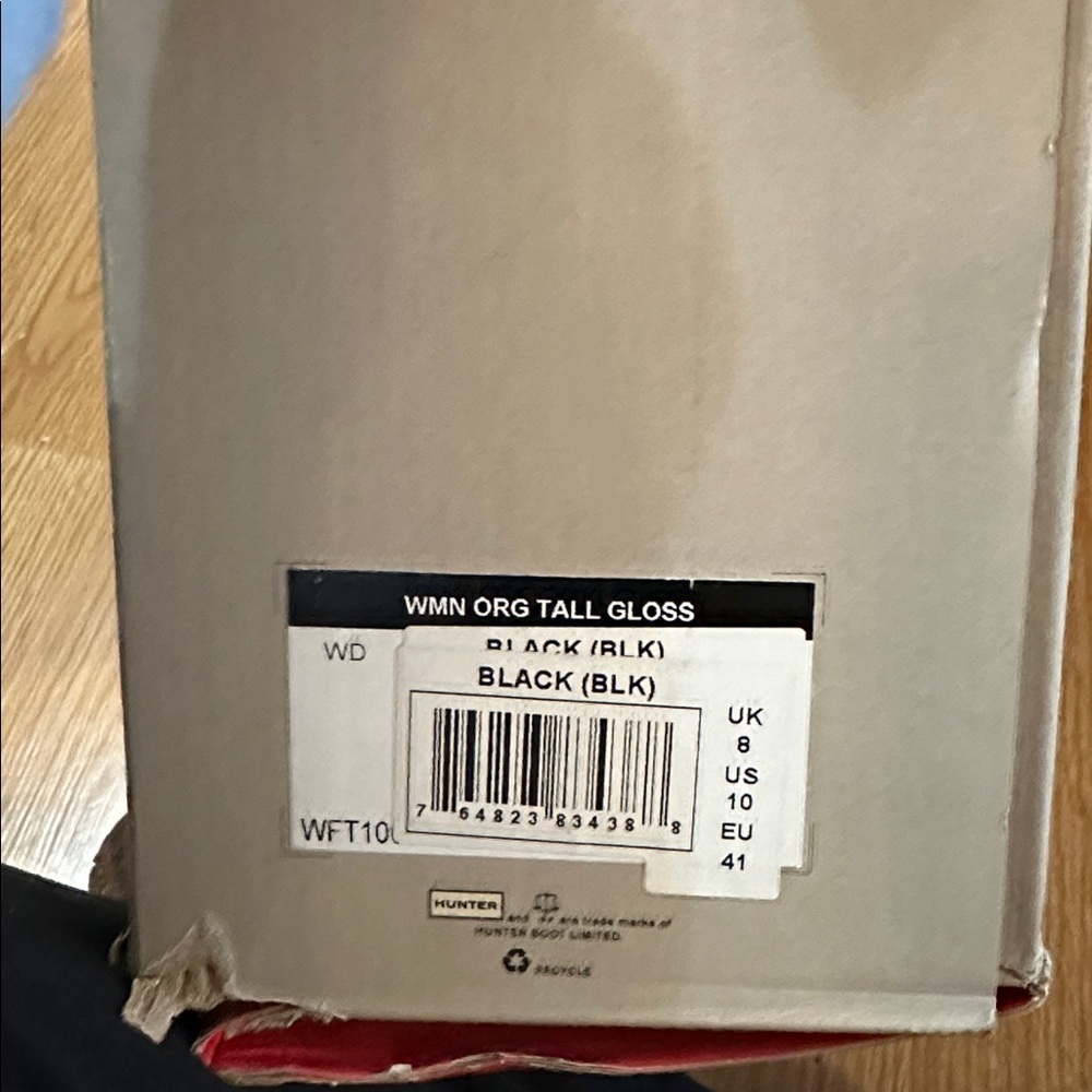 Hunter Womens Black Rubber Rain BOOTS Original Tall 10 Med Wft1000rma - Picture 7 of 8